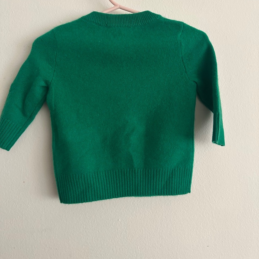 J.CREW NWT Cashmere Sweater Tiger $98 SIZE 3-6M Emerald Green Classic Fit Luxe - Picture 4 of 6